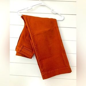 Madewell cropped wide leg burnt orange pants!